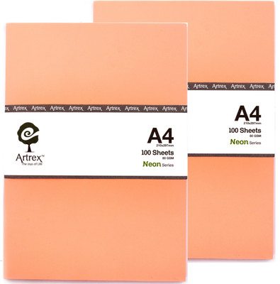 

ARTREX NEON A4 (P2) UNRULED A4 Coloured Paper(Set of 2, Pink)