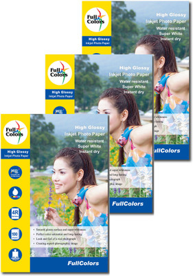 

Full Colors 3 Plain 4R Photo Paper(Set of 3, White)