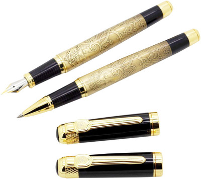 

Neo Gold Leaf OM GANESHA ENGRAVED SPECIAL EDITION Fountain & Roller Pen (set) Fountain Pen(Pack of 2)
