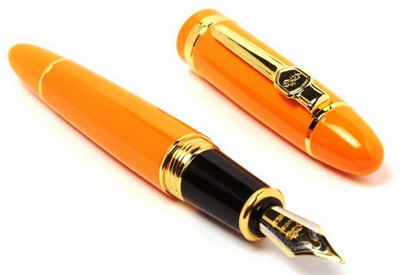 

Neo Gold Leaf Jinhao 159 Fountainl Pen ,Orange Color & Silver Clip Writing Signature Pen Fountain Pen
