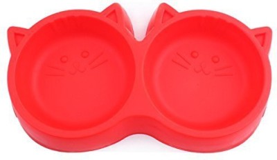 

Pets Empire Plastic Cat Face Pet Double Bowl Non-toxic Environmentally Friendly Dog Double Bowl red- 1 Piece Color May Vary the two bowls are Cat Shape Plastic Pet Bottle(250 ml Red)