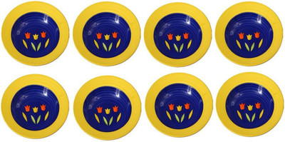 

Caffeine Blue Tulip Garden Plate(Pack of 8)
