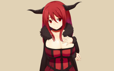 

Akhuratha Anime horns-long-hair-maou-maoyuu-maoyuu-maou-yuusha-red-eyes-redheads Wall Poster Paper Print(12 inch X 18 inch, Rolled)