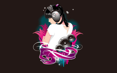 woman-headphones Wall Poster Paper Print(12 inch X 18 inch, Rolled)