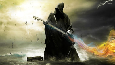 

death-grim-reaper-guitar Wall Poster Paper Print(12 inch X 18 inch, Rolled)