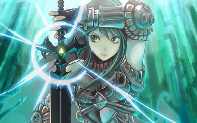 Akhuratha Anime aknight-woman-sword Wall Poster Paper Print(12 inch X 18 inch, Rolled)