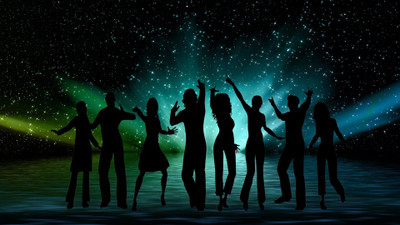 

Akhuratha party-people-music-green-yellow-blues Wall Poster Paper Print(12 inch X 18 inch, Rolled)