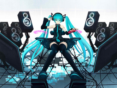 

Akhuratha Anime aqua-hair-detached-sleeves-hatsune-miku-speakers-twintails-vocaloid Wall Poster Paper Print(12 inch X 18 inch, Rolled)