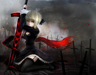 

Akhuratha Anime women-saber-alter-fate-series Wall Poster Paper Print(12 inch X 18 inch, Rolled)