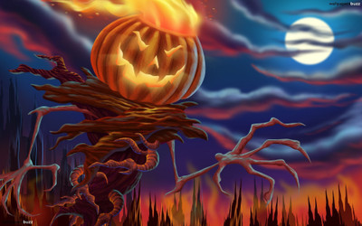 

Akhuratha Anime apumpkin-crazy-burning-s-cool-halloween-image- Wall Poster Paper Print(12 inch X 18 inch, Rolled)