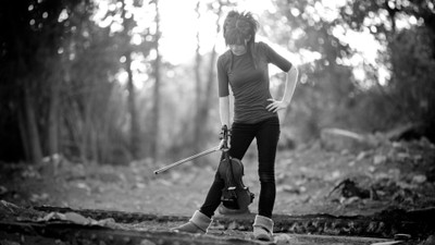 

lindsey-stirling-violins-monochrome-musicians-forests Wall Poster Paper Print(12 inch X 18 inch, Rolled)