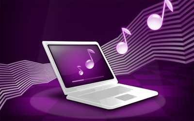 

Akhuratha laptop-music-technology-purples-original- Wall Poster Paper Print(12 inch X 18 inch, Rolled)