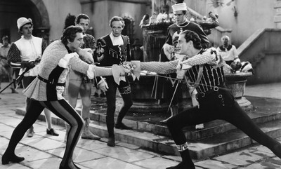 

Aabhaas wfencing-duel-old-movie Wall Poster Paper Print(12 inch X 18 inch, Rolled)