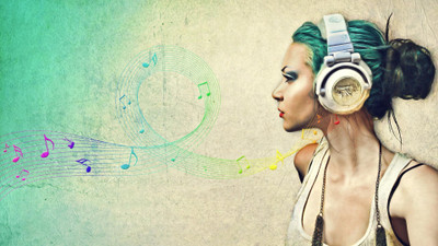 

Akhuratha -blue-hair-headphones-music-women Wall Poster Paper Print(12 inch X 18 inch, Rolled)