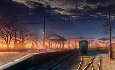 

Akhuratha Anime anime-railways-train-stations-sunset Wall Poster Paper Print(12 inch X 18 inch, Rolled)