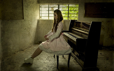 

-music-piano-women Wall Poster Paper Print(12 inch X 18 inch, Rolled)
