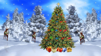 

Akhuratha Anime achristmas-scene-wildernesss Wall Poster Paper Print(12 inch X 18 inch, Rolled)