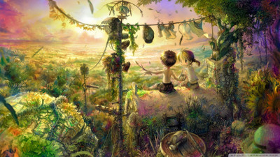 

Akhuratha Anime painting-childhood-paint-images Wall Poster Paper Print(12 inch X 18 inch, Rolled)