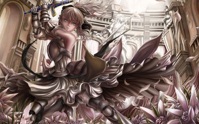 

Akhuratha Anime awoman-warrior-saber-sword Wall Poster Paper Print(12 inch X 18 inch, Rolled)