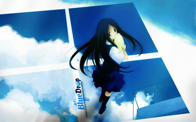 

Akhuratha Anime blue-pixiv-hair-scenic-sky-warawara-eyes-konachan-clouds-fujiwara Wall Poster Paper Print(12 inch X 18 inch, Rolled)