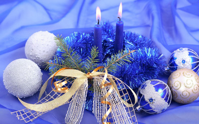 

Akhuratha Anime achristmas-newyear-balls-candless-blue Wall Poster Paper Print(12 inch X 18 inch, Rolled)
