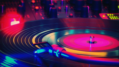 

-disc-dj-mixer-music-record-retro-sound-vinyl Wall Poster Paper Print(12 inch X 18 inch, Rolled)