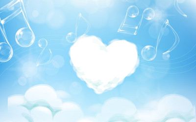 

heart-love-music-cloud Wall Poster Paper Print(12 inch X 18 inch, Rolled)