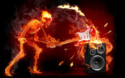 

Akhuratha music-flames- Wall Poster Paper Print(12 inch X 18 inch, Rolled)