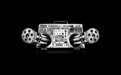 

Akhuratha -black-minigun-music-stereo Wall Poster Paper Print(12 inch X 18 inch, Rolled)