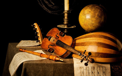 

Akhuratha vintage-violin-flute-sheet-table Wall Poster Paper Print(12 inch X 18 inch, Rolled)