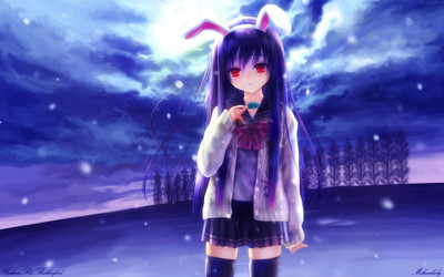 

Akhuratha Anime himmel-ohren-schnee-wolken-mdchen-gdefon-original-devushka-ushki-oblaka Wall Poster Paper Print(12 inch X 18 inch, Rolled)