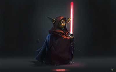 

Aabhaas 0dark-side-hollywood-lightsabers-movies-photo-manipulation-star-wars-yoda Wall Poster Paper Print(12 inch X 18 inch, Rolled)