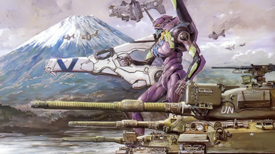 Akhuratha Anime neon-genesis-evangelion-eva-unit-tanks Wall Poster Paper Print(12 inch X 18 inch, Rolled)