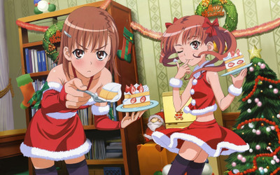 

Akhuratha Anime christmas-misaka-mikoto-kuroko-konachan-early-kagaku-railgun-themed-shirais Wall Poster Paper Print(12 inch X 18 inch, Rolled)