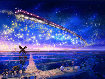 

Akhuratha Anime trains-train-stations-night Wall Poster Paper Print(12 inch X 18 inch, Rolled)