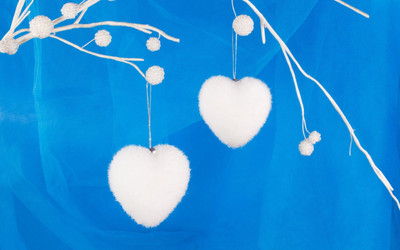 

Akhuratha Anime achristmas-white-blue-hearts-image Wall Poster Paper Print(12 inch X 18 inch, Rolled)