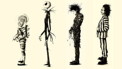 

Akhuratha -beetlejuice-edward-scissorhands-fan-art-mars-attacks-movies-nightmare-before-christmas-tim-burton Wall Poster Paper Print(12 inch X 18 inch, Rolled)