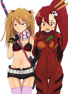 

Akhuratha Anime littner-yoko-redheads-white-tengen-toppa-gurren-lagann-neon-genesis-evangelion-asuka-langley-soryu Wall Poster Paper Print(12 inch X 18 inch, Rolled)