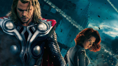 

Wall Poster a/scarlett-johansson-thor-black-widow-natasha-romanoff-chris-hemsworth-the-avengers Paper Print(12 inch X 18 inch, Rolled)
