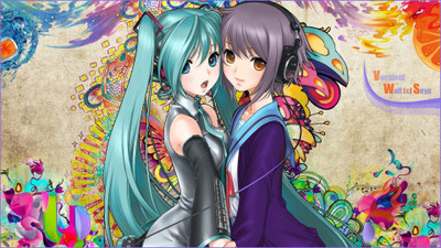 

Akhuratha Anime snyp-vocaloid-the-melancholy-of-haruhi-suzumiya-nagato-yuki-hatsune-miku Wall Poster Paper Print(12 inch X 18 inch, Rolled)