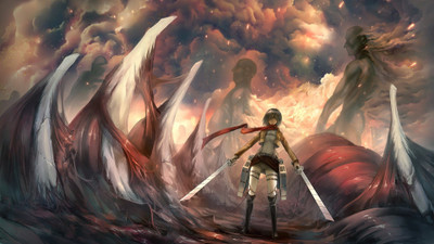 

Akhuratha Anime shingeki-no-kyojin-mikasa-ackerman Wall Poster Paper Print(12 inch X 18 inch, Rolled)
