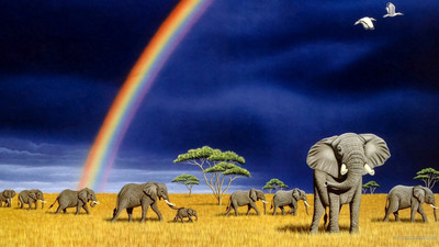 

Akhuratha Anime achristmas-elephants-rainbows Wall Poster Paper Print(12 inch X 18 inch, Rolled)