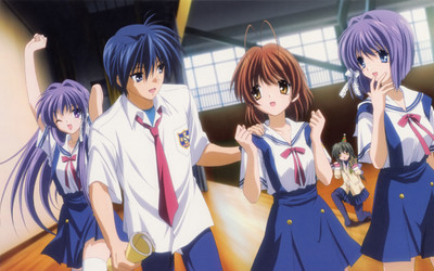 

Akhuratha Anime clannad-fujibayashi-kyou-fujibayashi-ryou-okazaki-tomoya-furukawa-nagisa-ibuki-fuko Wall Poster Paper Print(12 inch X 18 inch, Rolled)