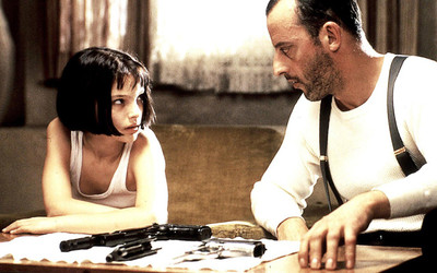 

Akhuratha jean-reno-leon-the-professional-natalie-portman-guns-movies- Wall Poster Paper Print(12 inch X 18 inch, Rolled)