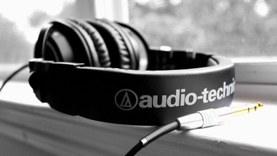 

music-pieces-black-headphones Wall Poster Paper Print(12 inch X 18 inch, Rolled)