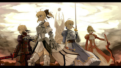 

Akhuratha Anime fateextra-fate-series-fatestay-night-fate-unlimited-codes-saber-saber-alter-saber-extra-saber-lily-white Wall Poster Paper Print(12 inch X 18 inch, Rolled)