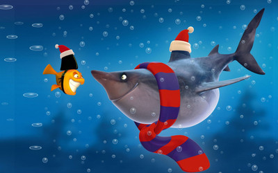 

Akhuratha Anime achristmas-bubble-scarf-sharks Wall Poster Paper Print(12 inch X 18 inch, Rolled)