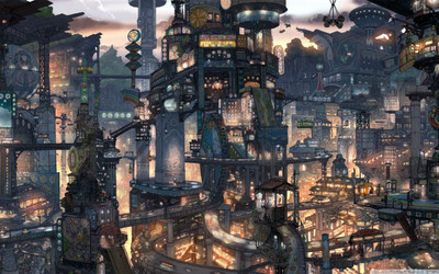 

Akhuratha Anime acity Wall Poster Paper Print(12 inch X 18 inch, Rolled)