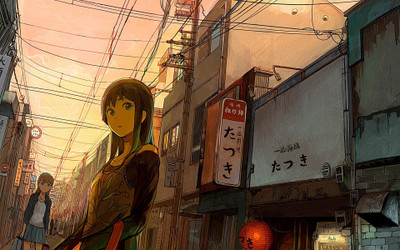 

Akhuratha Anime awoman-city-street-building Wall Poster Paper Print(12 inch X 18 inch, Rolled)