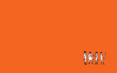 

Wall Poster a/wallpaper-orange-kitchen-clockwork-original-humor Paper Print(12 inch X 18 inch, Rolled)